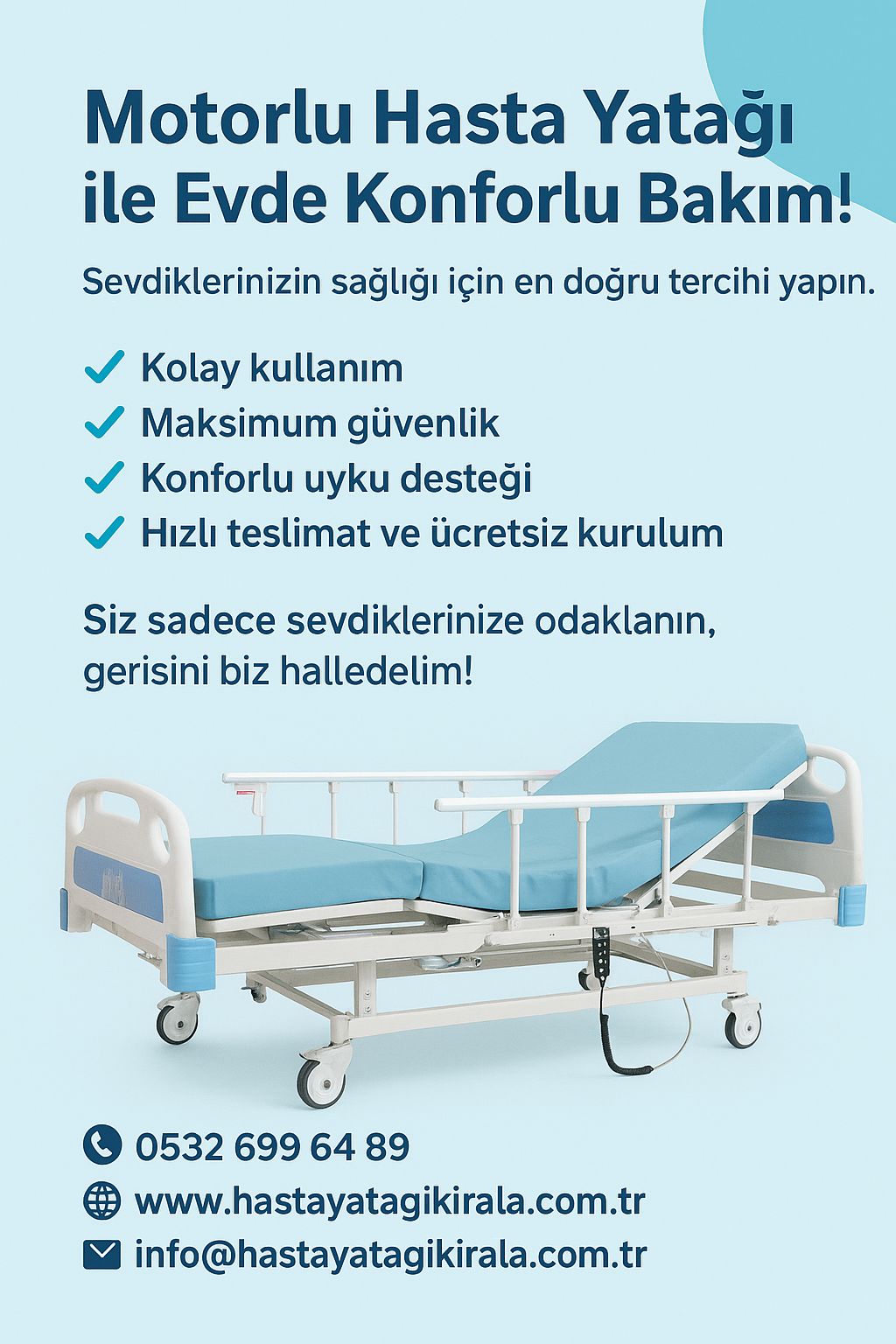 Kiralık Hasta Yatağı ile Evde Tedavi Sürecinde Profesyonel Destek